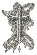 amircan flag with a cross tattoo design idea