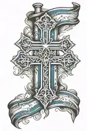 amircan flag with a cross tattoo design idea