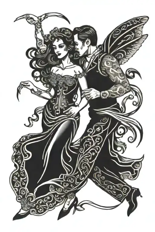 marriage, dancing, husband, wife, lifetime  tattoo design idea