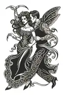 marriage, dancing, husband, wife, lifetime  tattoo design idea