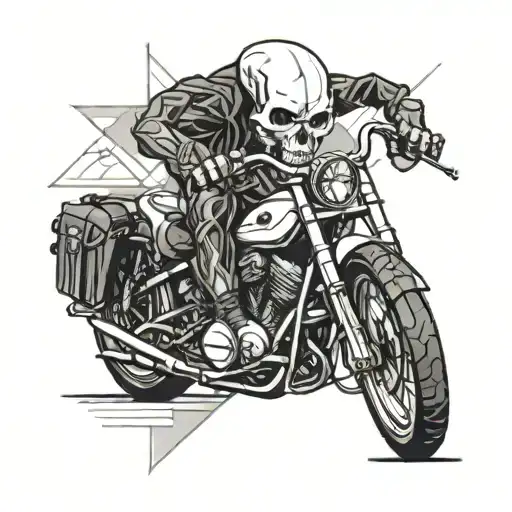 skull,motorcycle,loyalty and respect tattoo design idea