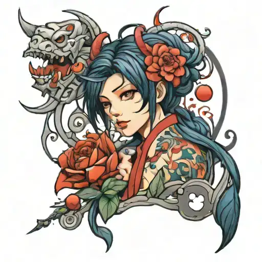 anime character tattoo design idea