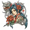 anime character tattoo design idea