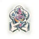 hand holding lit match tattoo design idea