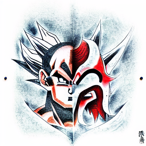 goku and kratos face off tattoo design idea