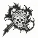 Necronomicon symbols with Berserk symbol tattoo design idea