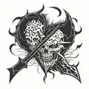 Necronomicon symbols with Berserk symbol tattoo design idea