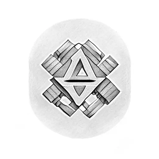 Carpenter tools forming a dollar sign tattoo design idea