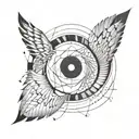 semi colon,  angel wings tattoo design idea