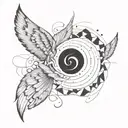 semi colon,  angel wings tattoo design idea