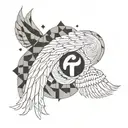 semi colon,  angel wings tattoo design idea