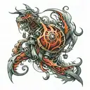 bio mechanical tattoo design idea