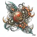 bio mechanical tattoo design idea