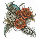 bio mechanical tattoo design idea