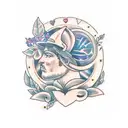 A tattoo representing the love for learning, with an open book adorned with intricate botanical illustrations tattoo design idea