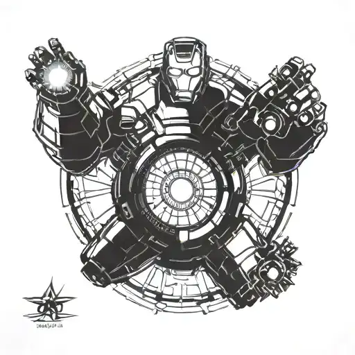 iron man reactor tattoo design idea