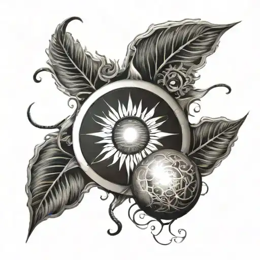 energy, illumination, sun shape, enthalpy tattoo design idea