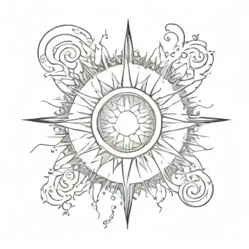 energy, illumination, sun shape, enthalpy tattoo design idea