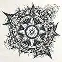 energy, illumination, sun shape, enthalpy tattoo design idea