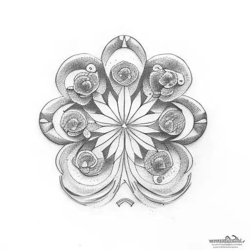 Green four lead clover tattoo design idea