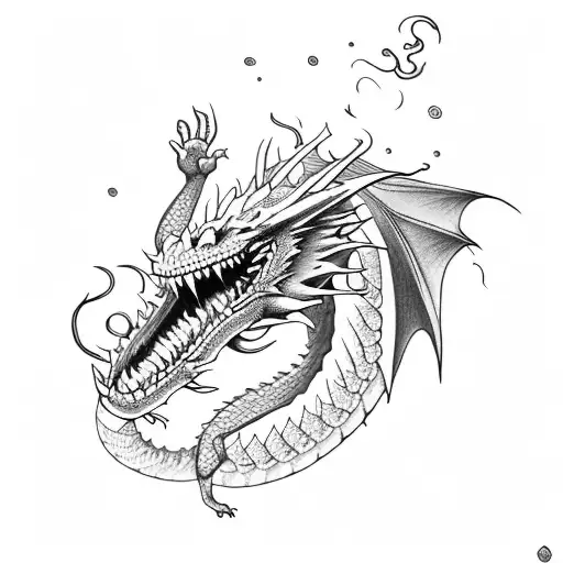 Dragon in the storm tattoo design idea