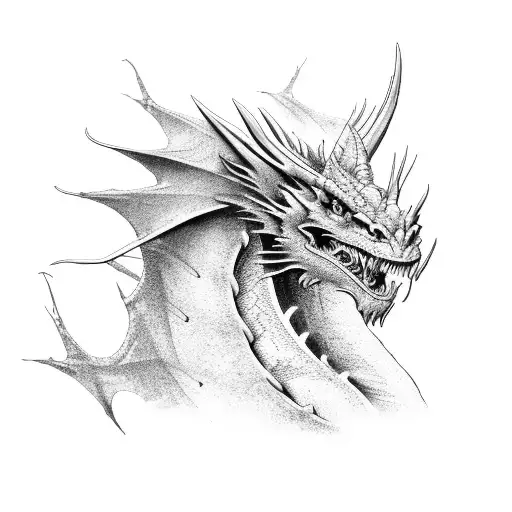 Dragon of the storm  tattoo design idea