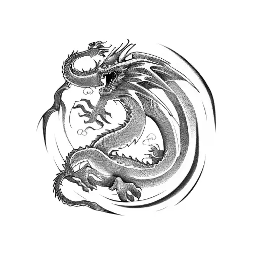 Dragon of the storm  tattoo design idea