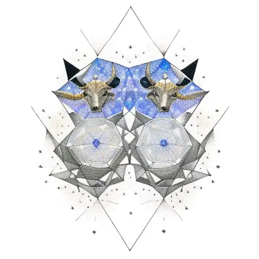 Taurus and Leo constellations together tattoo design idea