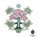 cherry blossom celtic tree of life tattoo design idea