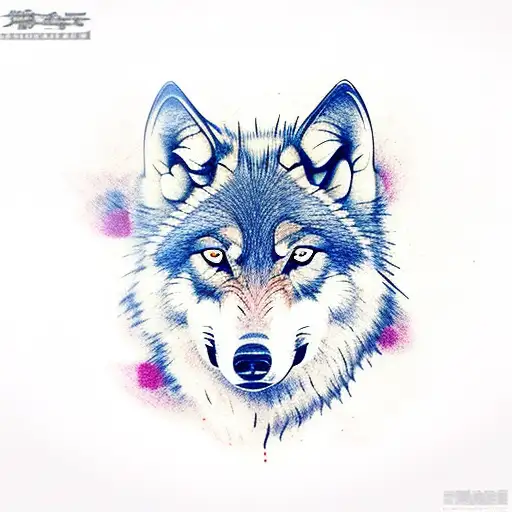 wolf with a samurai case tattoo design idea