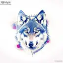wolf with a samurai case tattoo design idea