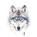 wolf with a samurai case tattoo design idea