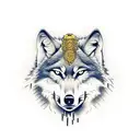 wolf with a samurai case tattoo design idea