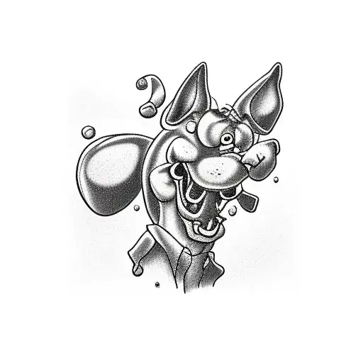 Scooby Doo smoking weed tattoo design idea