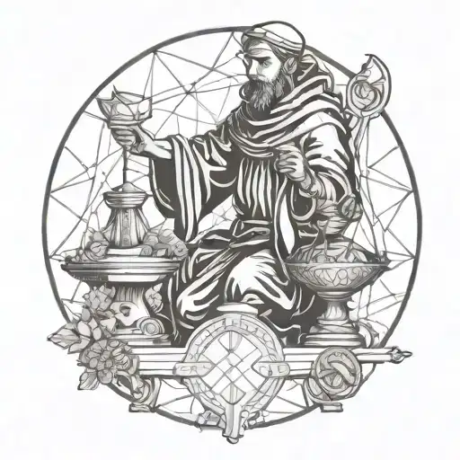 St. Francis of Assisi Holding libra scale tattoo design idea