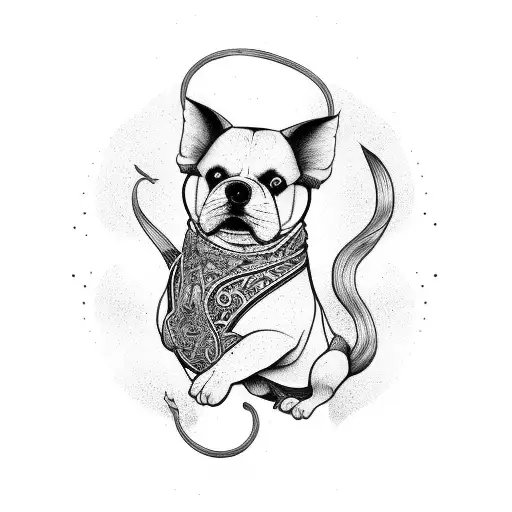 fu dog  tattoo design idea