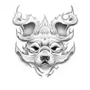 fu dog  tattoo design idea
