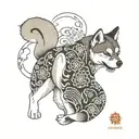 shiba inu, back, yakuza, tattoo design idea