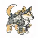 shiba inu, back, yakuza, tattoo design idea