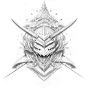 Incorporate the Dragonslayer sword from Berserk into a dotwork composition with swirling patterns and textures tattoo design idea