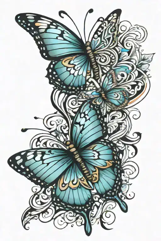 Butterfly, tribal tattoo tattoo design idea