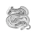A fierce and intricate motorcycle engine intertwined with a coiling snake tattoo design idea