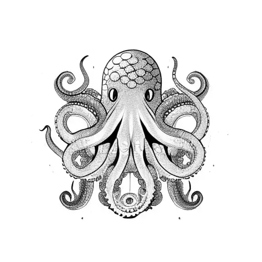 Octopus Tentacle Saturn tattoo design idea