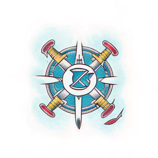 cruz con rosario tattoo design idea