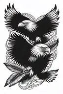 two eagle feathers tied together   tattoo design idea