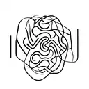 A simple tree silhouette with roots that form a labyrinth, representing the journey of self-discovery and finding your way out of confusion tattoo design idea