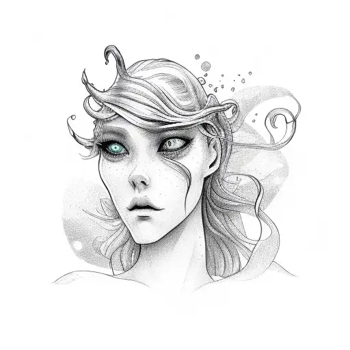 ugly mermaid  tattoo design idea