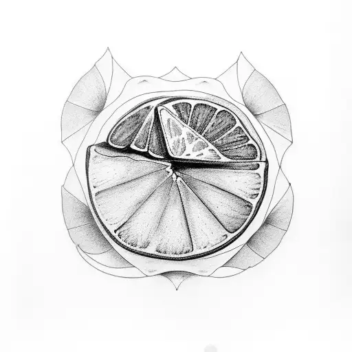 orange slice tattoo design idea