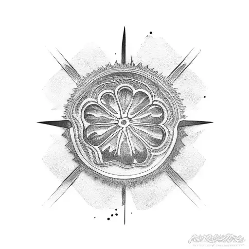 orange slice tattoo design idea