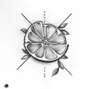 orange slice tattoo design idea